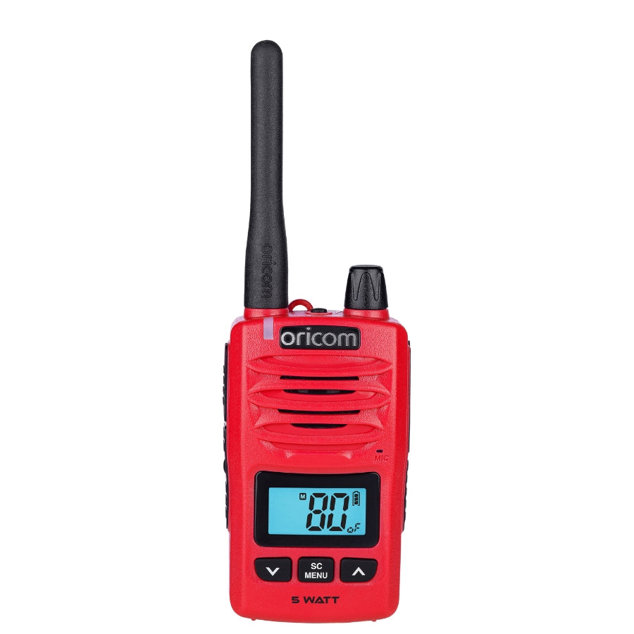 Oricom 5 Watt IP67 Waterproof Handheld UHF CB Radio RED