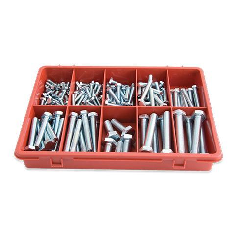 Jamec Pem Trade Pack 145 Peice Hexagon Bolts Assortment Steel Zinc Plated P/N 102.155