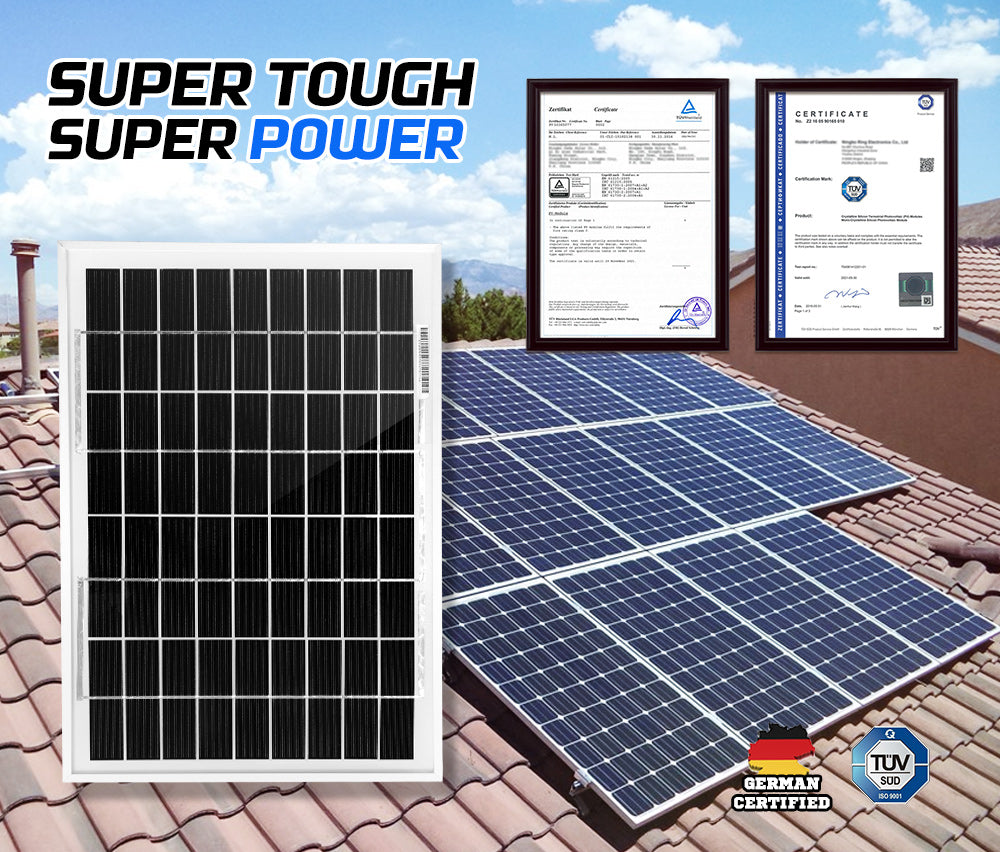 250W 200W 130W 60W 10W Solar Panel Kit Mono 12V Caravan Battery Home Charging