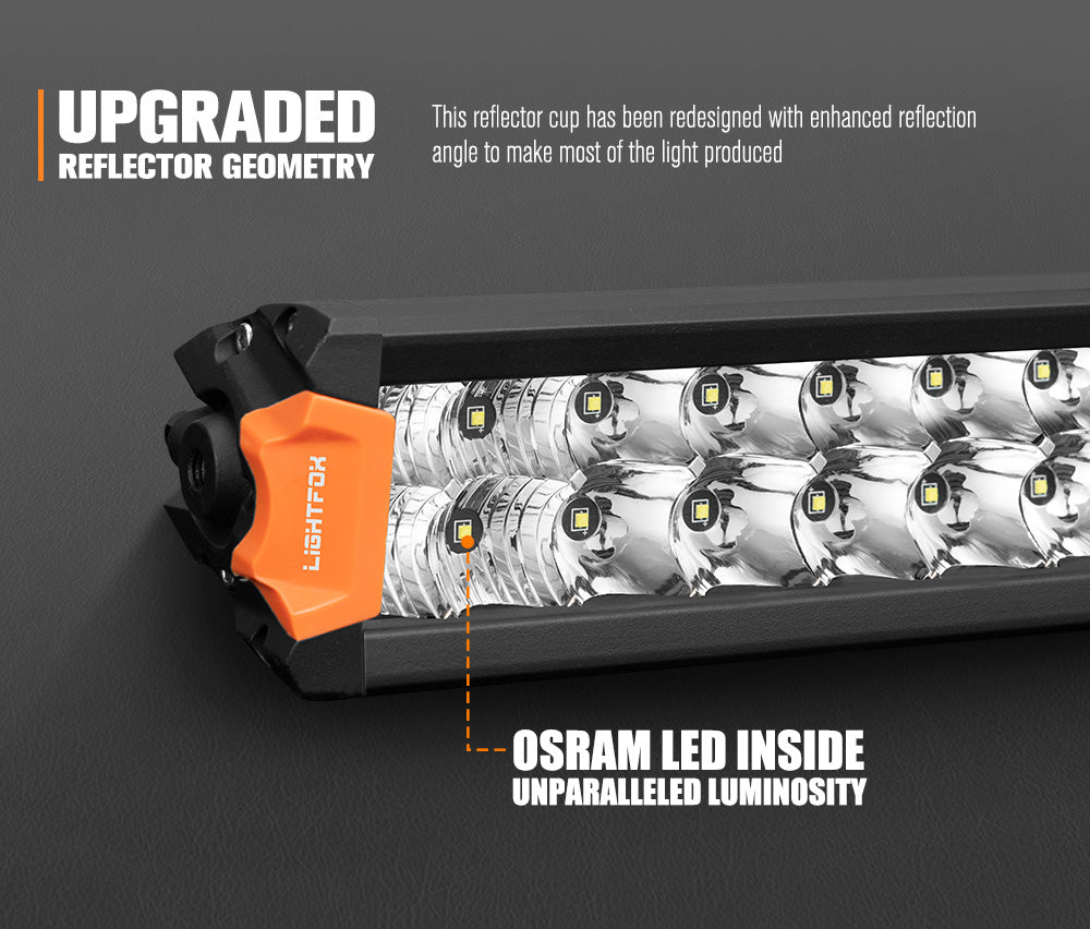 Lightfox 12" 20" 30" 40" Osram LED Light Bar Dual Rows Combo Beam Driving Lamp