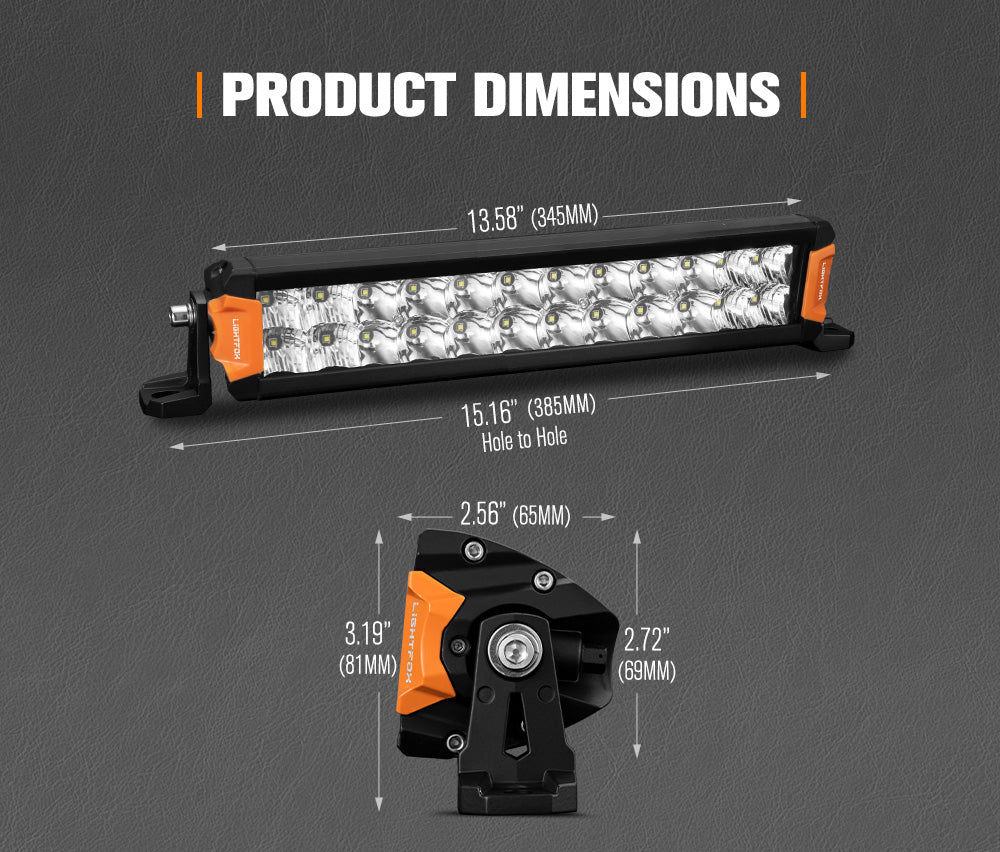 LIGHTFOX 12inch Osram LED Light Bar Slim Rows Combo Beam Driving Lamp Offroad 4x4