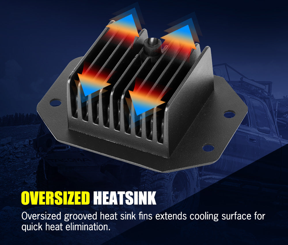 LIGHTFOX Pair 4inch Flush Mount LED Work Light Bar Flood Fog Reverse Offroad 4x4