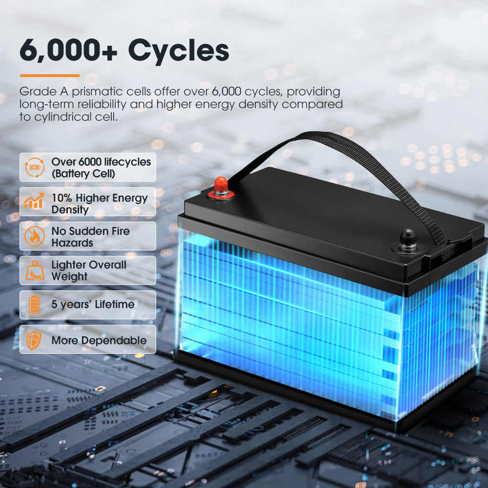 San Hima 12V 100Ah/200Ah Lithium Battery BMS LiFePO4 w/ Bluetooth Self-heating