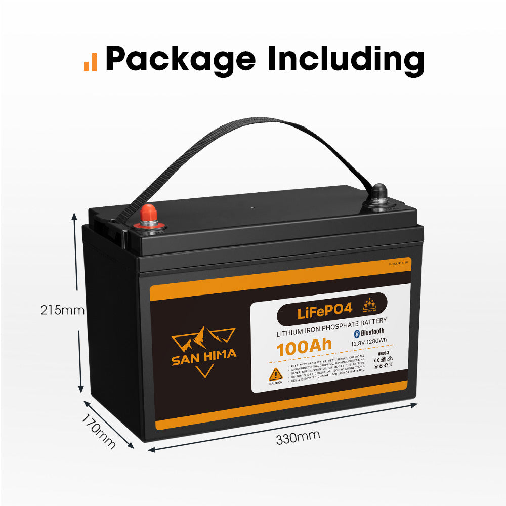 San Hima 12V 100Ah/200Ah Lithium Battery BMS LiFePO4 w/ Bluetooth Self-heating