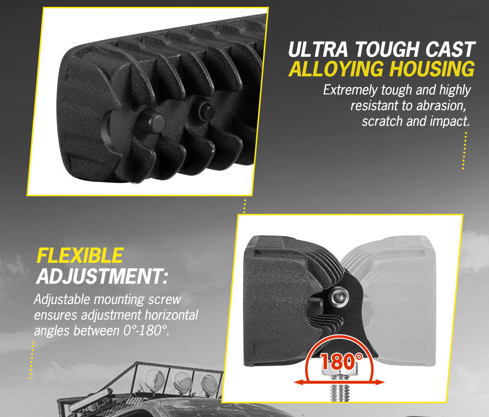 DEFEND INDUST Pair 6inch LED Work Light Flood Beam Reverse Driving Light 4WD