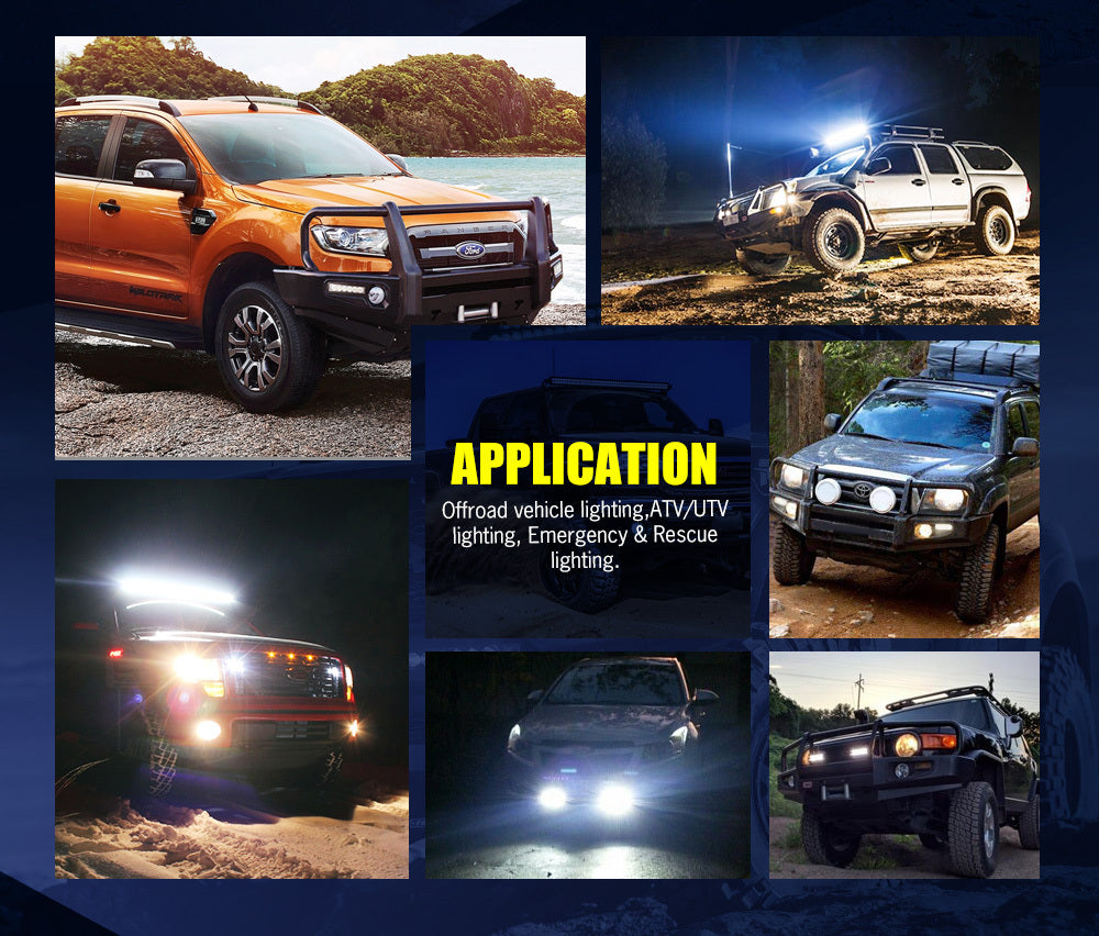 Pair 6inch LED Work Light Bar Flood Beam Lamp Reverse Offroad 4x4