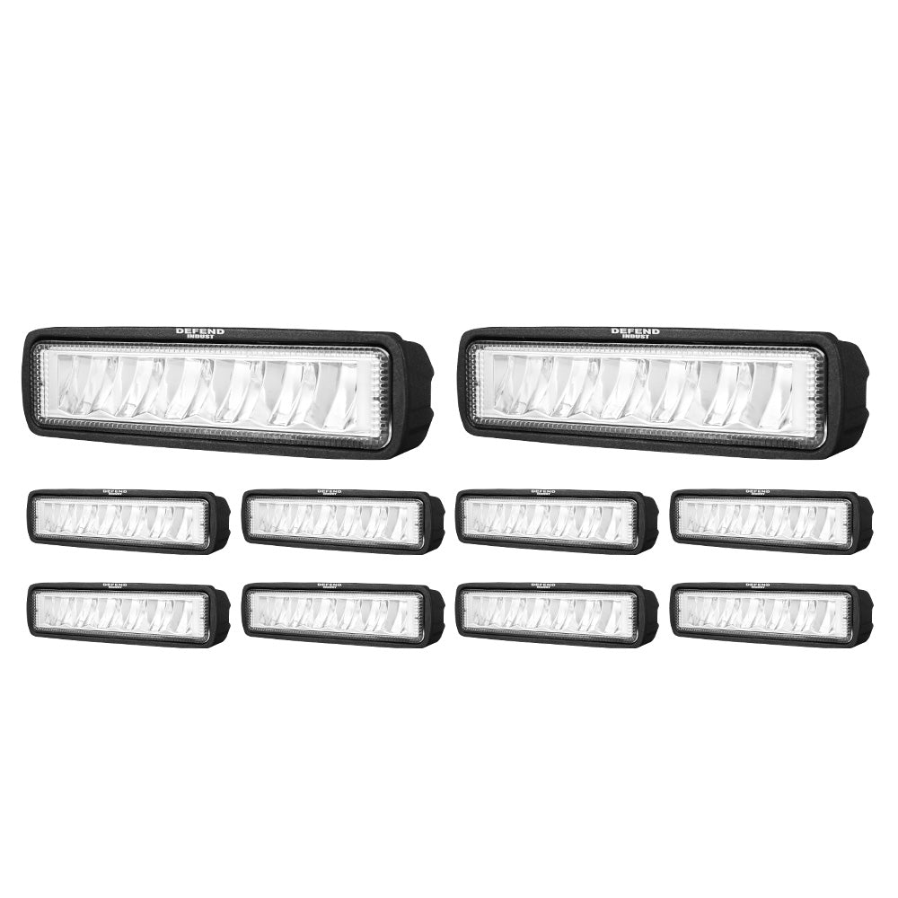 DEFEND INDUST 10x 6 inch LED Work Light Flood Beam