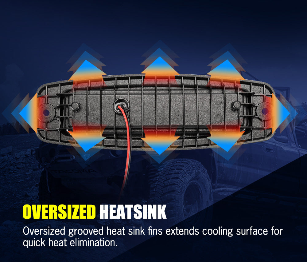 LIGHTFOX Pair 7Inch Led Work Light Bar Flush Mount Combo Reverse Fog Lamp 4WD