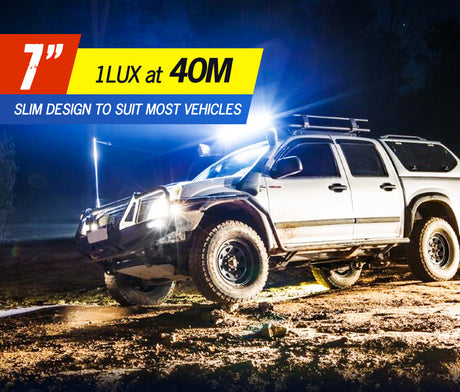 LIGHTFOX Pair 7Inch Led Work Light Bar Flush Mount Combo Reverse Fog Lamp 4WD