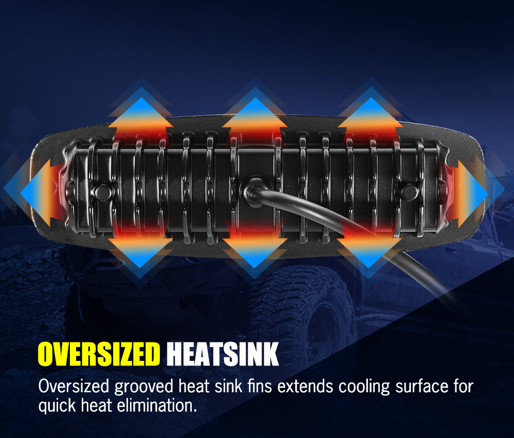 LIGHTFOX 2x 7inch LED Work Light Bar Flood Flush Mount Reverse Fog Lamp Offroad 4WD