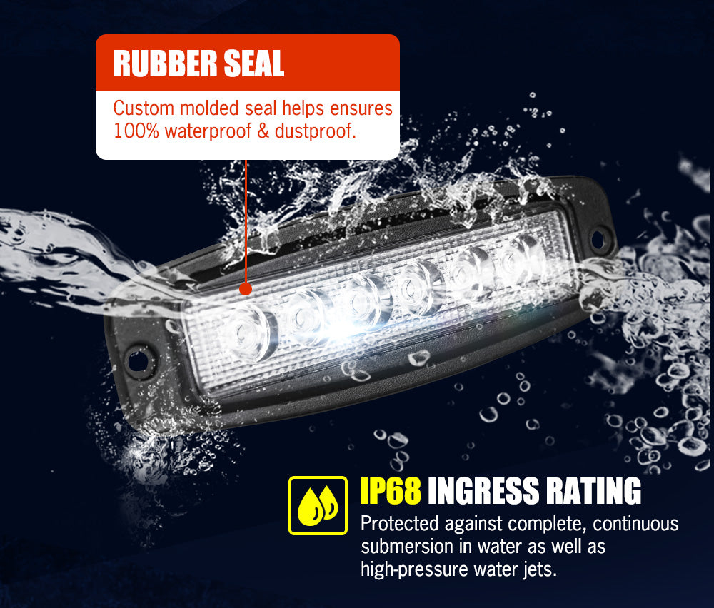 LIGHTFOX 2x 7inch LED Work Light Bar Flood Flush Mount Reverse Fog Lamp Offroad 4WD