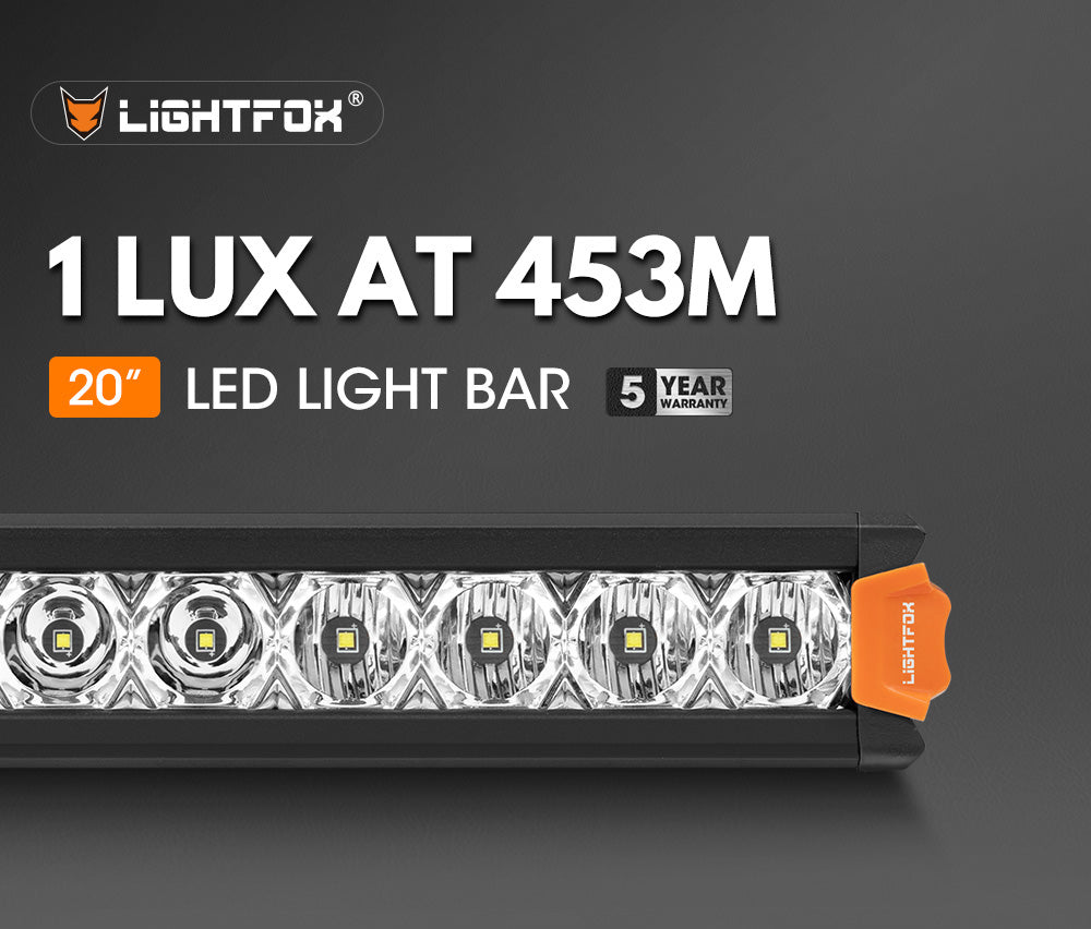 Lightfox 8" 14" 20" 28" 40" Osram LED Light Bar Single Row Flood Beam Offroad