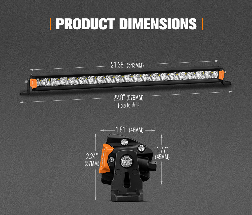 LIGHTFOX 20inch Osram LED Light Bar Super Slim Single Row Spot Flood Beam Offroad