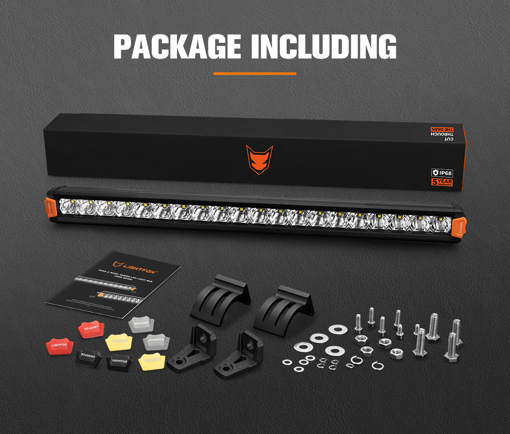 Lightfox 8" 14" 20" 28" 40" Osram LED Light Bar Single Row Flood Beam Offroad