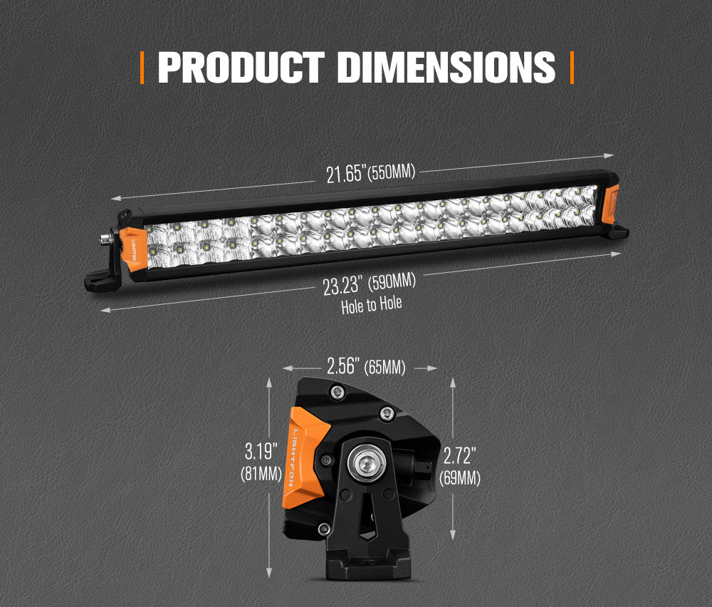 LIGHTFOX 20inch Osram LED Light Bar Slim Dual Rows Combo Driving Lamp Offroad 4x4