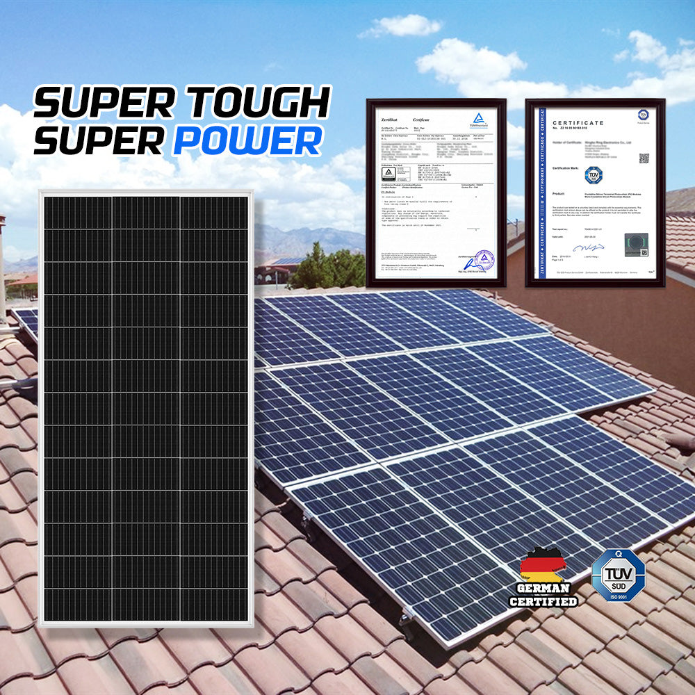 ATEM POWER 12V 200W Solar Panel Kit Mono Fixed Caravan Camping Power Battery Charging