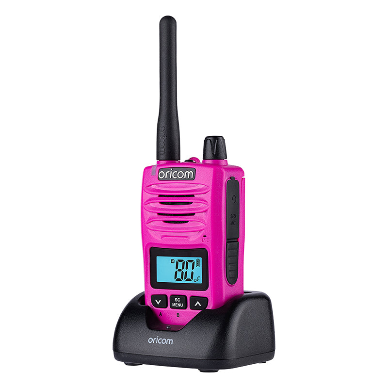 Oricom 5 Watt IP67 Waterproof Handheld UHF CB Radio PINK