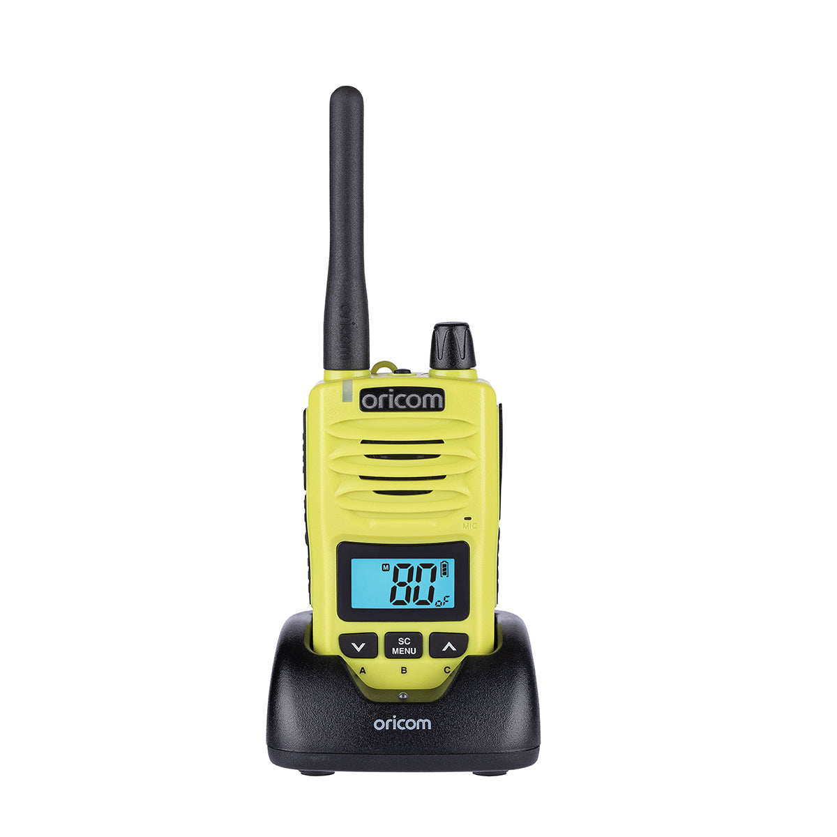 Oricom 5 Watt IP67 Waterproof Handheld UHF CB Radio LIME