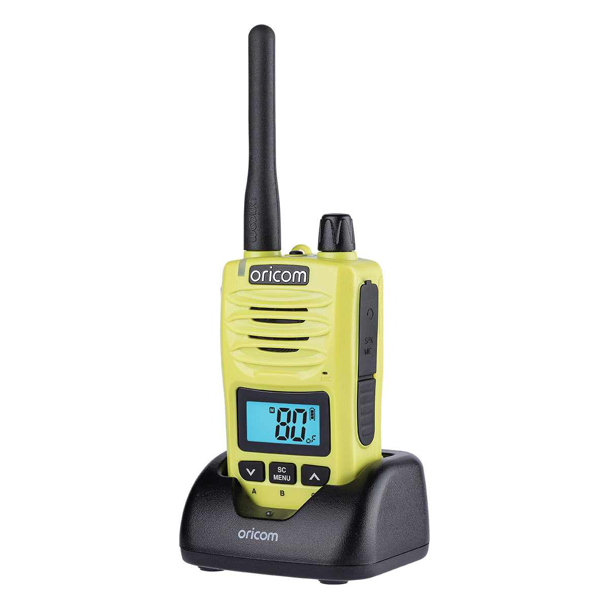 Oricom 5 Watt IP67 Waterproof Handheld UHF CB Radio LIME