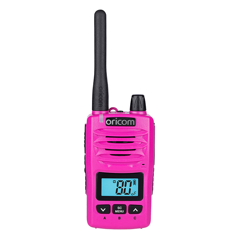 Oricom 5 Watt IP67 Waterproof Handheld UHF CB Radio PINK