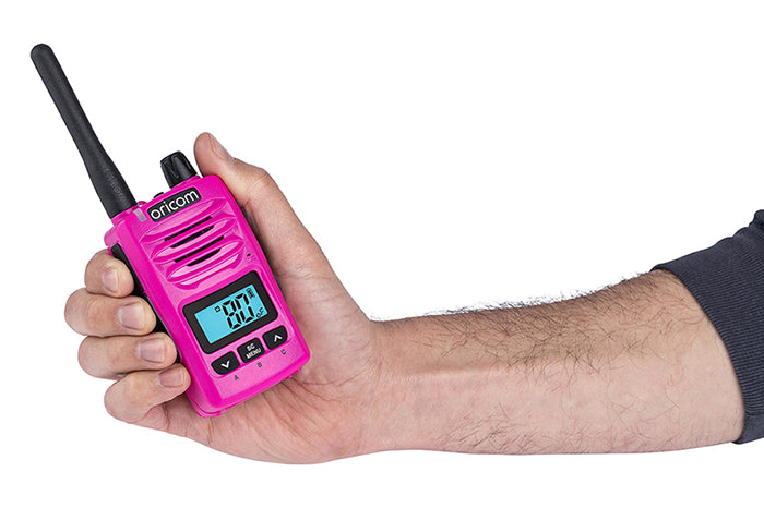 Oricom 5 Watt IP67 Waterproof Handheld UHF CB Radio PINK