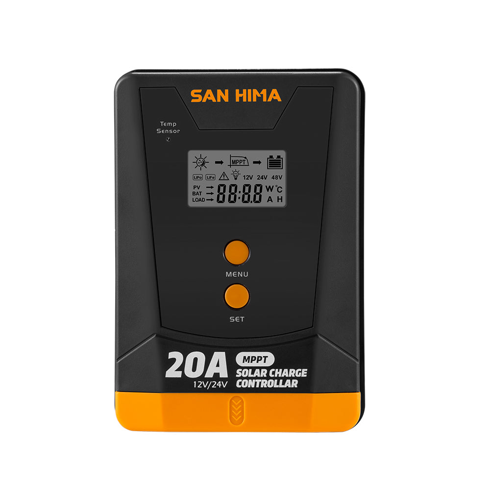 San Hima 20A MPPT Solar Charge Controller 12V 24V Inbulit Bluetooth LCD Display