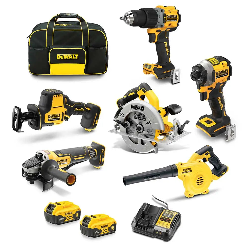 DEWALT 18V XR 6 Piece Kit - 5.0Ah