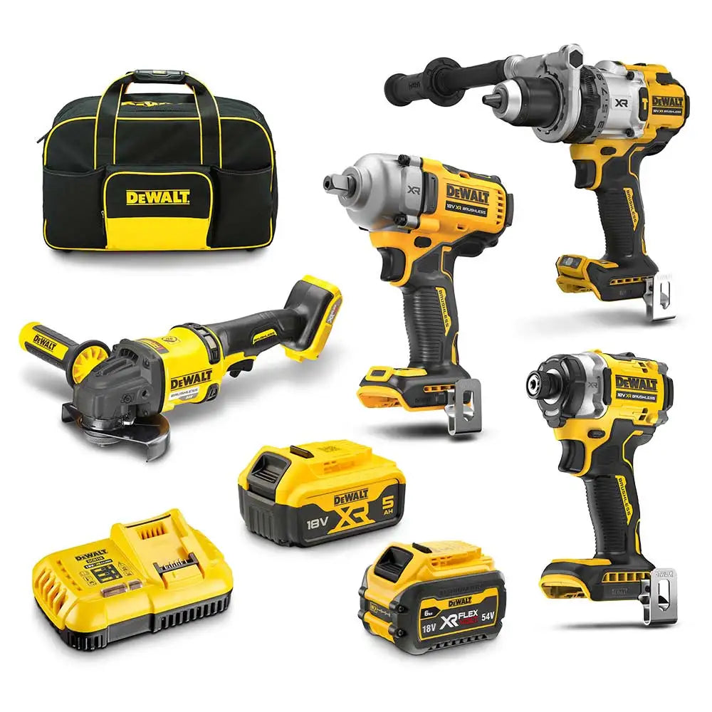 DEWALT 18V/54V XR Mixed Voltage 4 Piece Kit - 5.0Ah/6.0Ah
