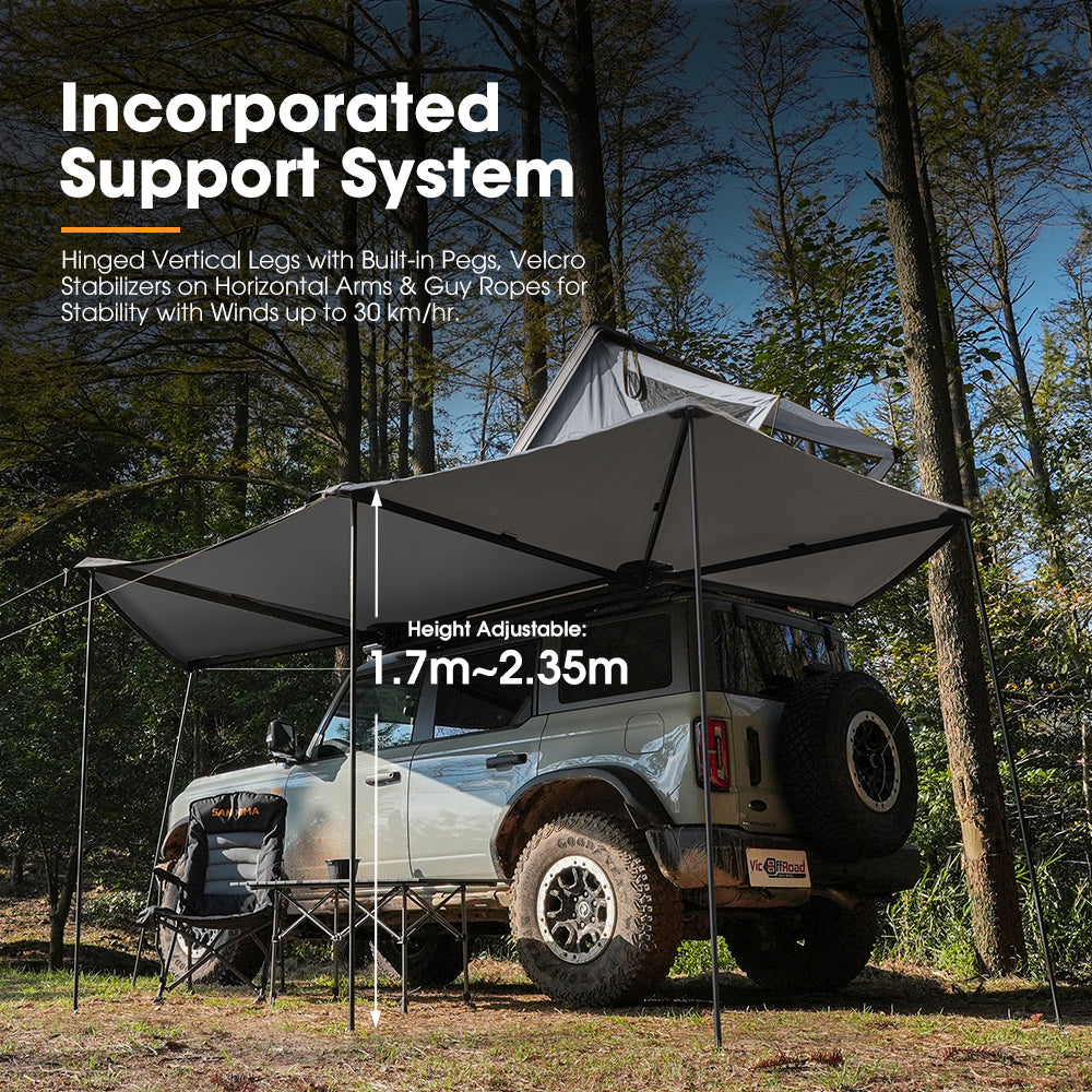 San Hima 270 Degree Free-Standing Awning With "L" Bracket 600D Double-Ripstop