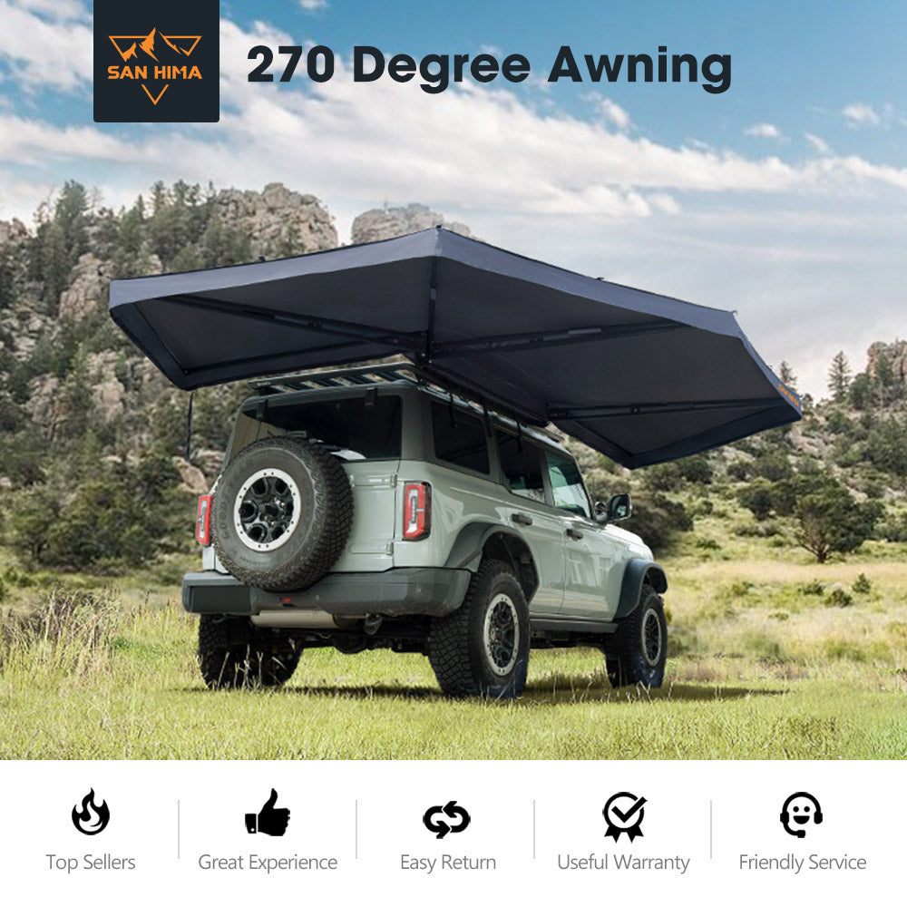 San Hima 270 Degree Free-Standing Awning-Driver Side 600D Oxford UPF50+ 4X4