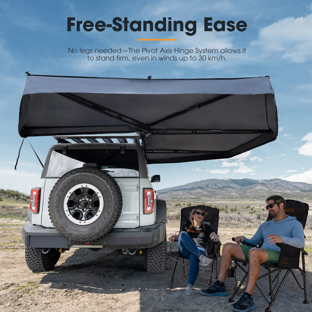 San Hima 270 Degree Free-Standing Awning-Driver Side 600D Oxford UPF50+ 4X4