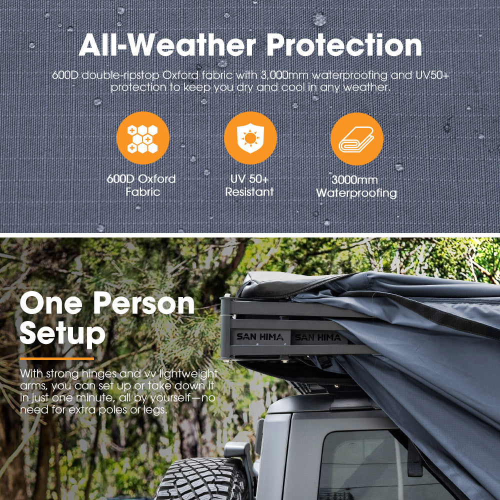 San Hima 270 Degree Free-Standing Awning-Driver Side 600D Oxford UPF50+ 4X4