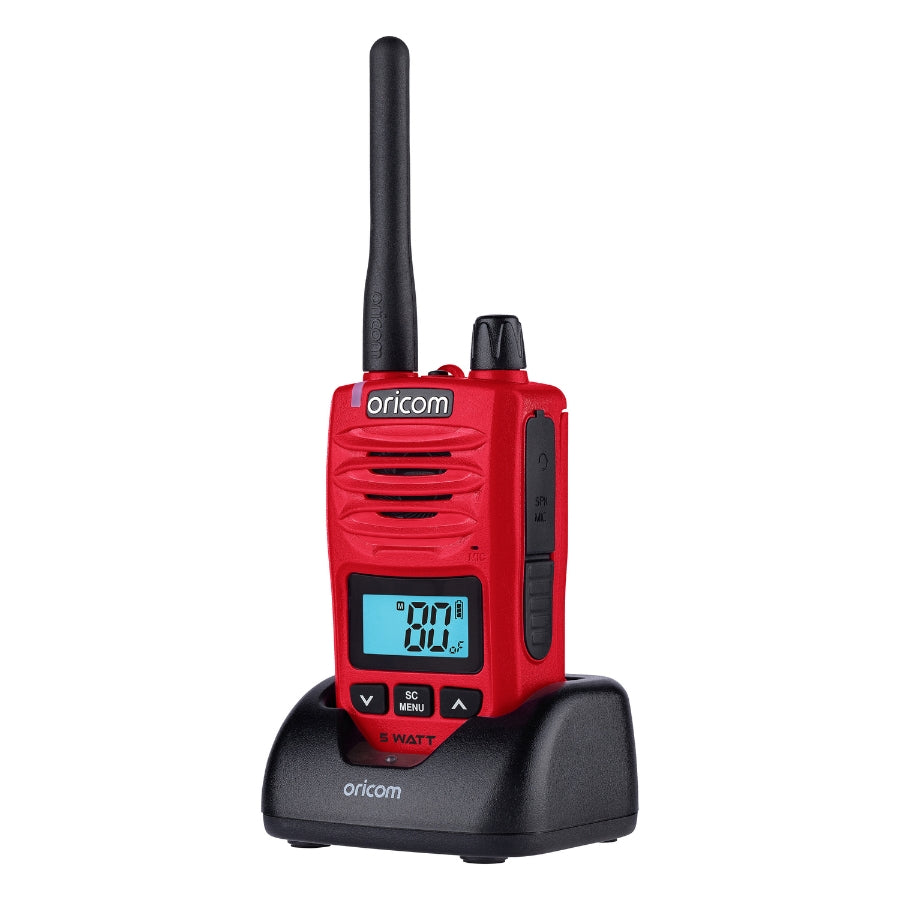 Oricom 5 Watt IP67 Waterproof Handheld UHF CB Radio RED