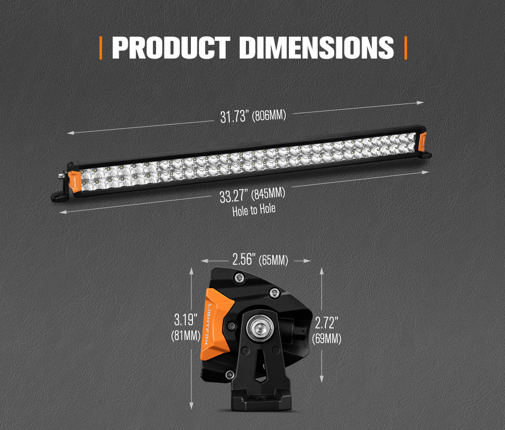 LIGHTFOX 30inch OSRAM LED Light Bar Spot Flood Combo Beam Driving Lamp Offroad 4x4