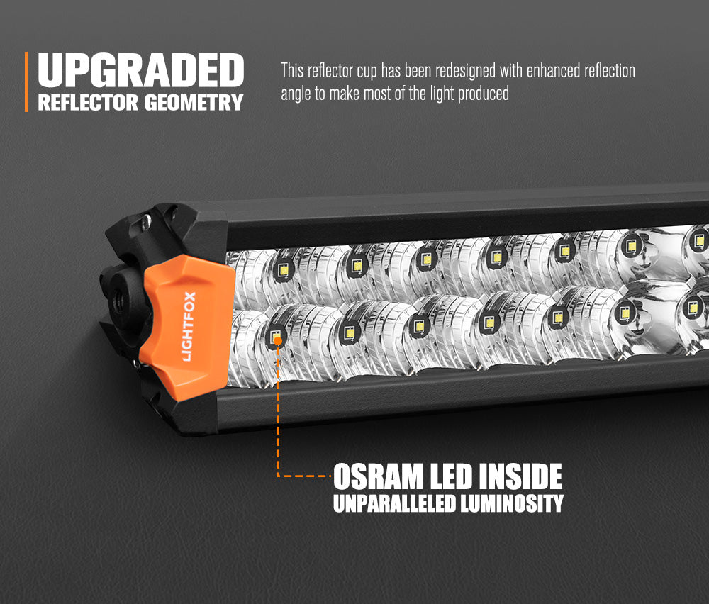 Lightfox 12" 20" 30" 40" Osram LED Light Bar Dual Rows Combo Beam Driving Lamp