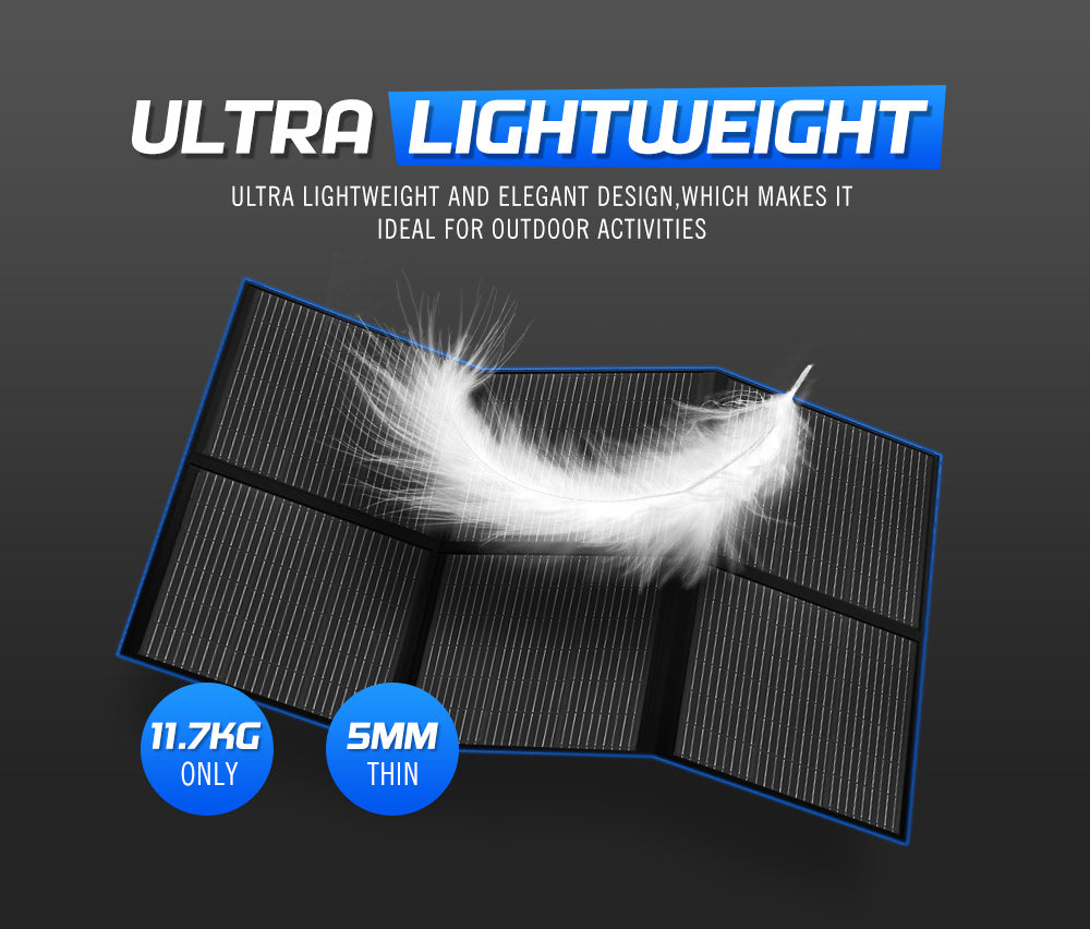 ATEM POWER 12V 300W Folding Solar Mat Flexible Blanket Solar Panel Kit Camping Charger