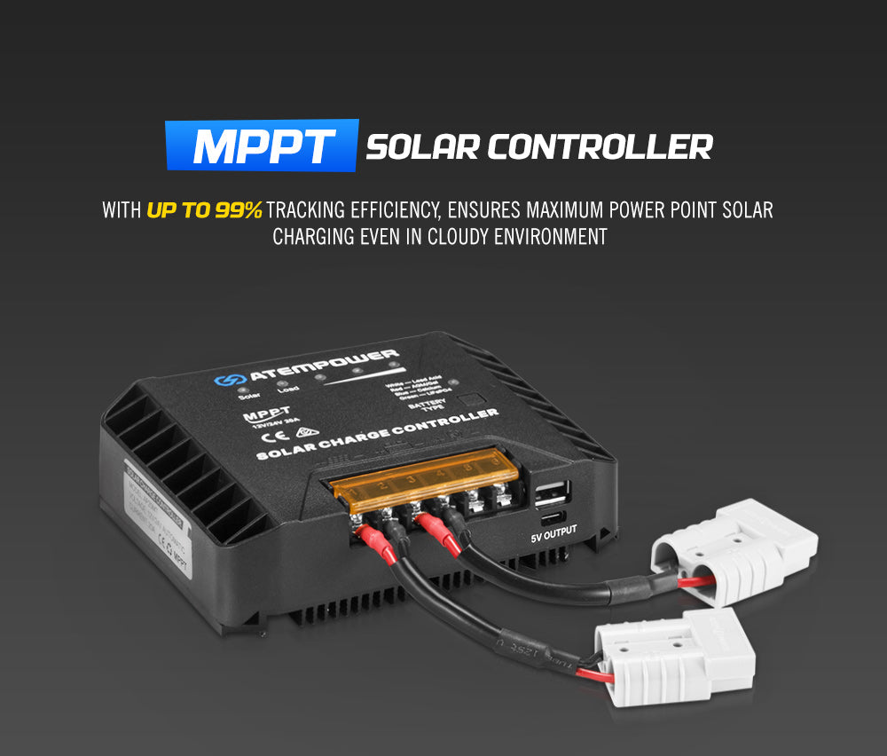 ATEM POWER 12V 300W Folding Solar Mat Flexible Blanket Solar Panel Kit Camping Charger