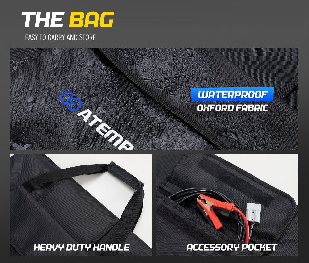 ATEM POWER 12V 300W Folding Solar Mat Flexible Blanket Solar Panel Kit Camping Charger