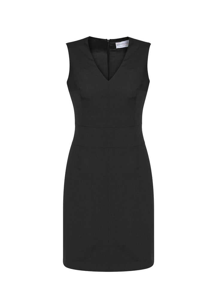 Biz Corporates Cool Stretch Womens Sleeveless V Neck Dress