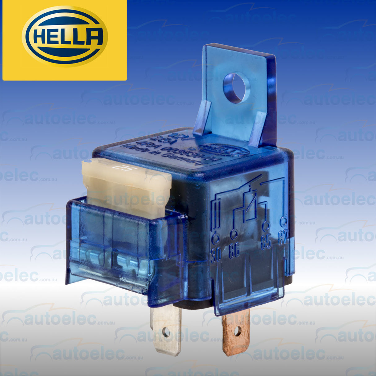Hella 12V Volt 25A Amp 4 Pin Mini Single Relay Normally Open + Inbult Fuse 3076