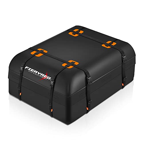 Fieryred Waterproof Car Roof Cargo Bag Luggage Storage 15 Cubic Feet Travel 4WD