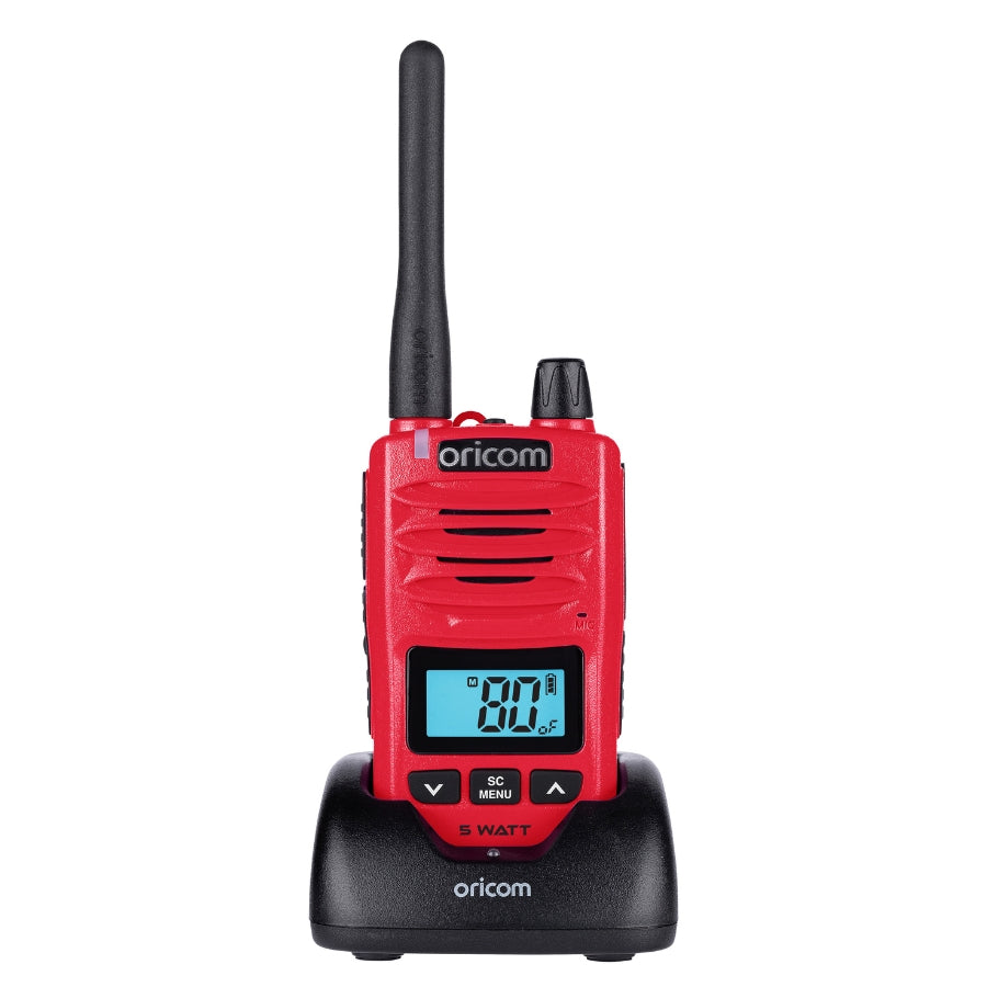 Oricom 5 Watt IP67 Waterproof Handheld UHF CB Radio RED