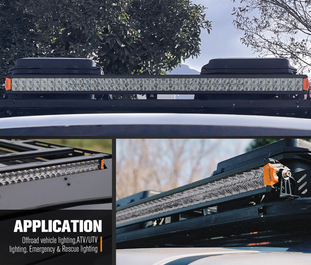 LIGHTFOX 40inch Osram LED Light Bar Spot Flood Combo Dual Row Lamp Offroad 4x4