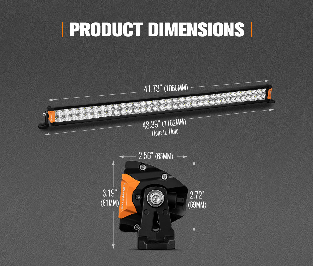 LIGHTFOX 40inch Osram LED Light Bar Spot Flood Combo Dual Row Lamp Offroad 4x4