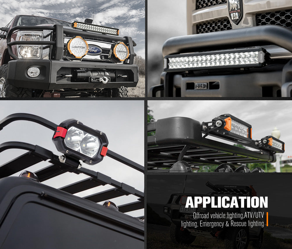 LIGHTFOX 40inch Osram LED Light Bar Spot Flood Combo Dual Row Lamp Offroad 4x4