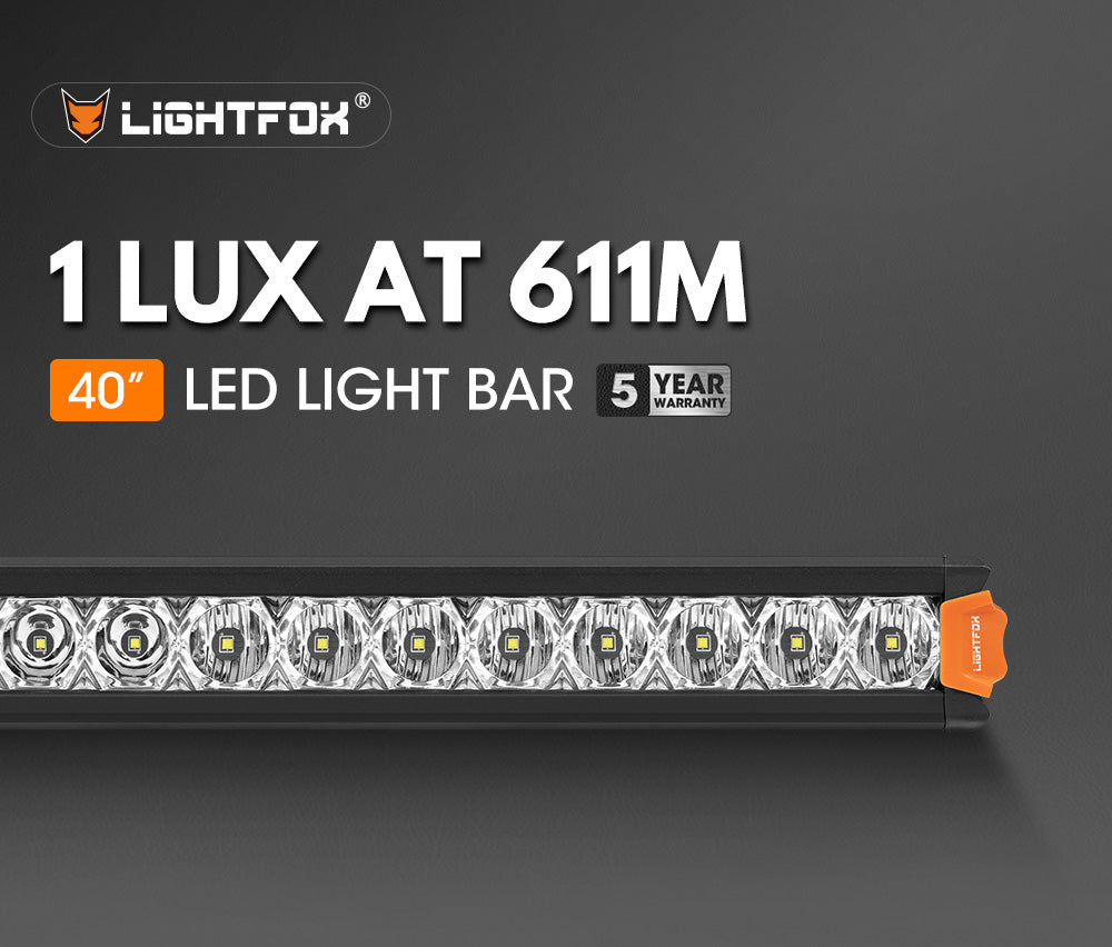Lightfox 8" 14" 20" 28" 40" Osram LED Light Bar Single Row Flood Beam Offroad