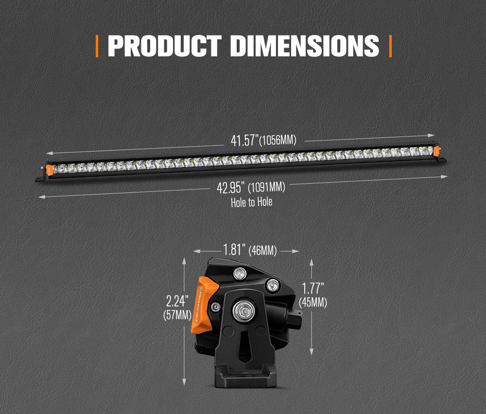 LIGHTFOX 40inch Osram LED Light Bar Super Slim Single Row Spot Flood Beam Offroad