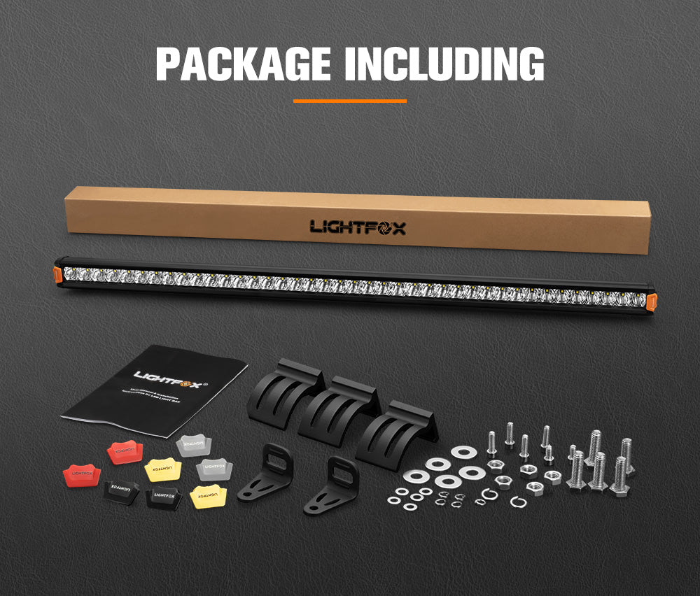 LIGHTFOX 40inch Osram LED Light Bar Super Slim Single Row Spot Flood Beam Offroad