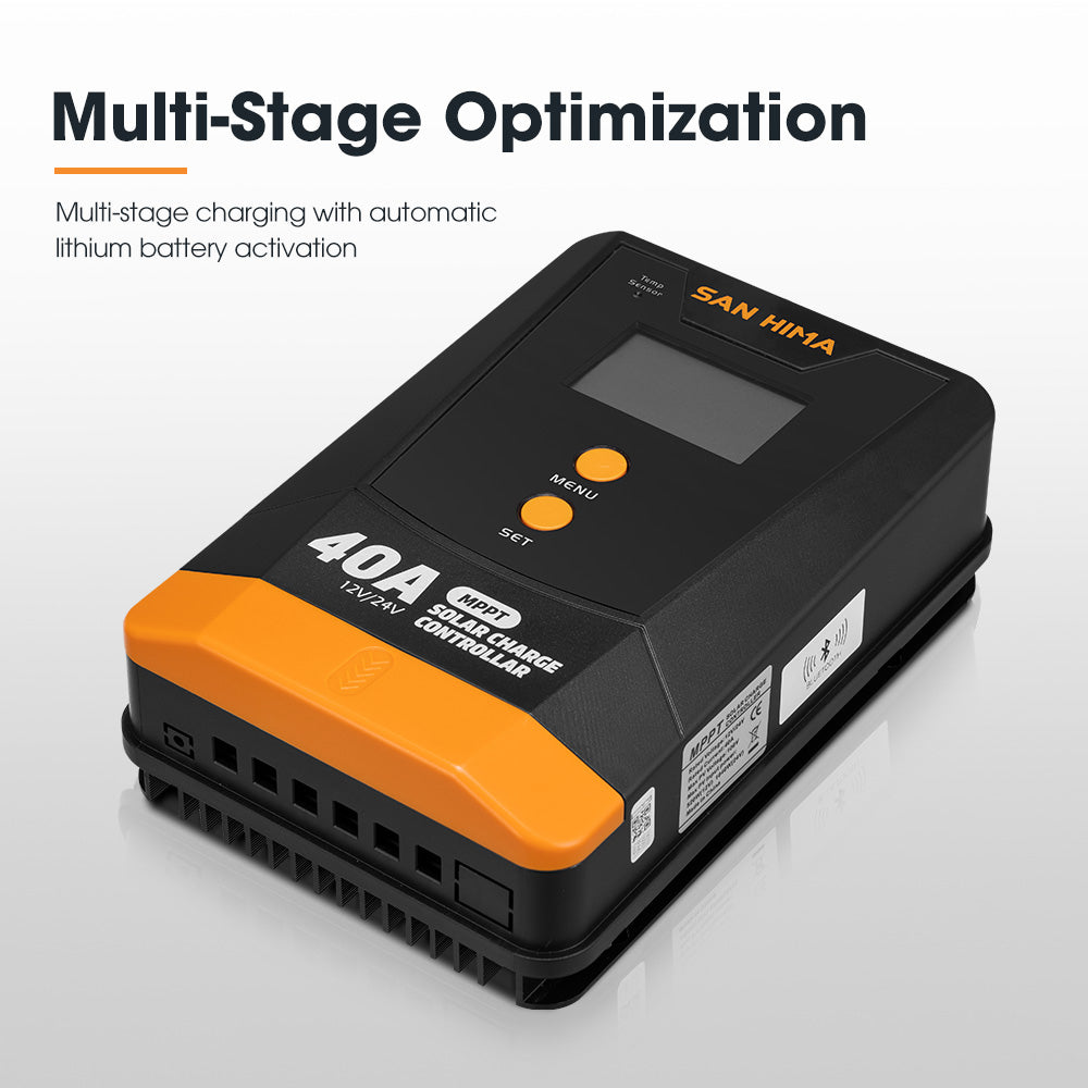San Hima MPPT Solar Charge Controller 12V 24V Inbulit Bluetooth LCD Display
