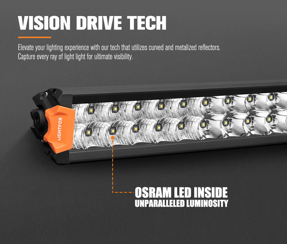 Lightfox 42inch Rigel Osram Laser LED Light Bar Dual Rows Combo Driving Lamp